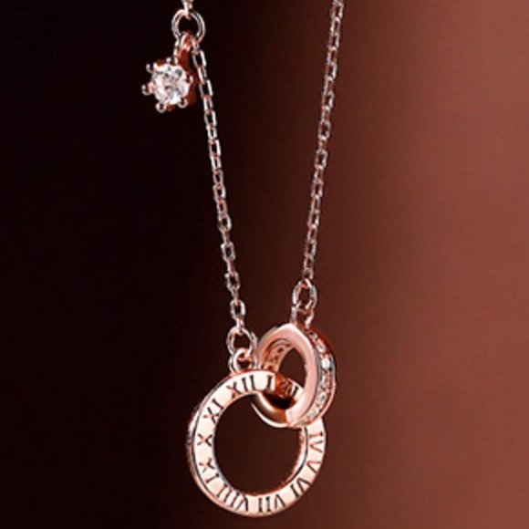 925 Sterling Silver Cubic Zirconia Double Circle Bracelet - Picture 2 of 9